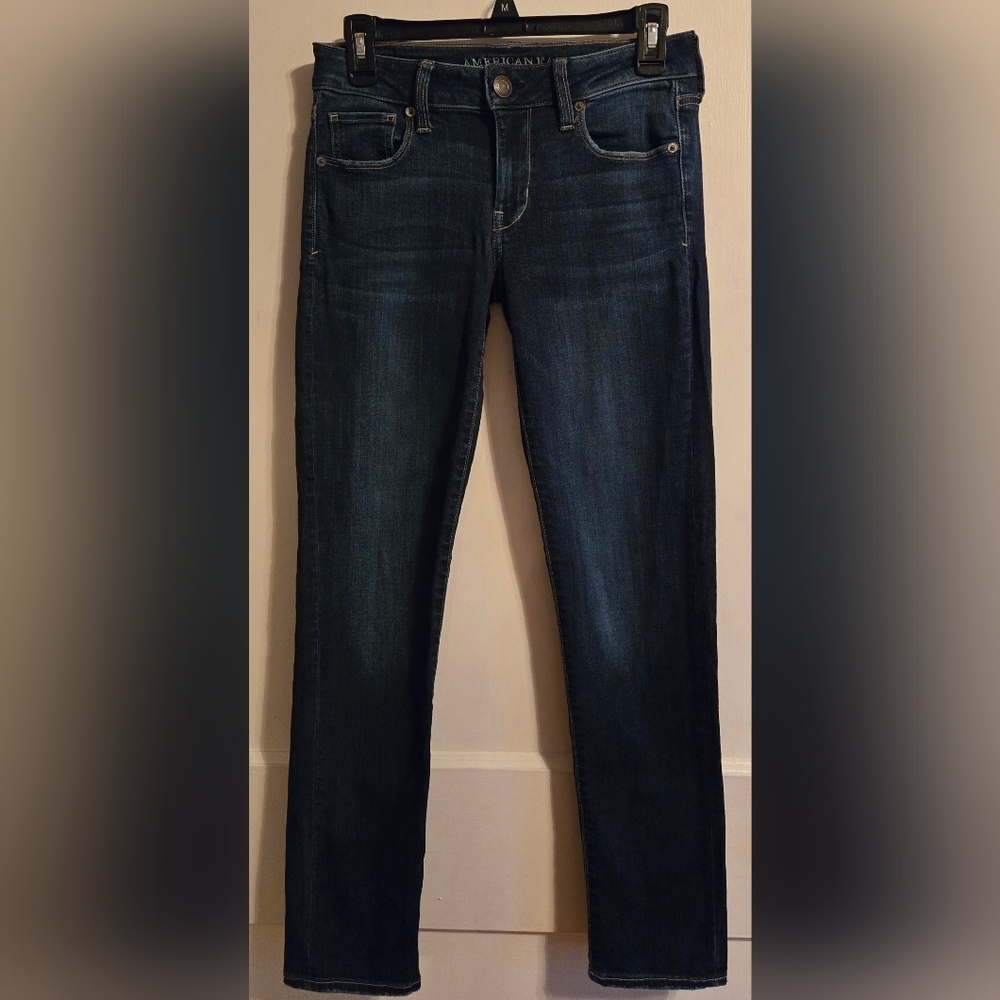 NWOT | American Eagle | Super Stretch Straight Leg Dark Wash Denim Jeans | 4 | - Picture 8 of 15